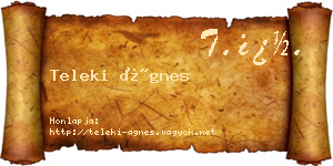 Teleki Ágnes névjegykártya